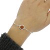 Elegant Slv Armbnd Med Et Rav Element