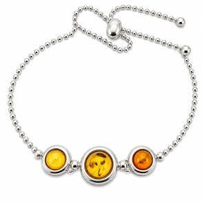 Sterling S�lv Og Rav Armb�nd