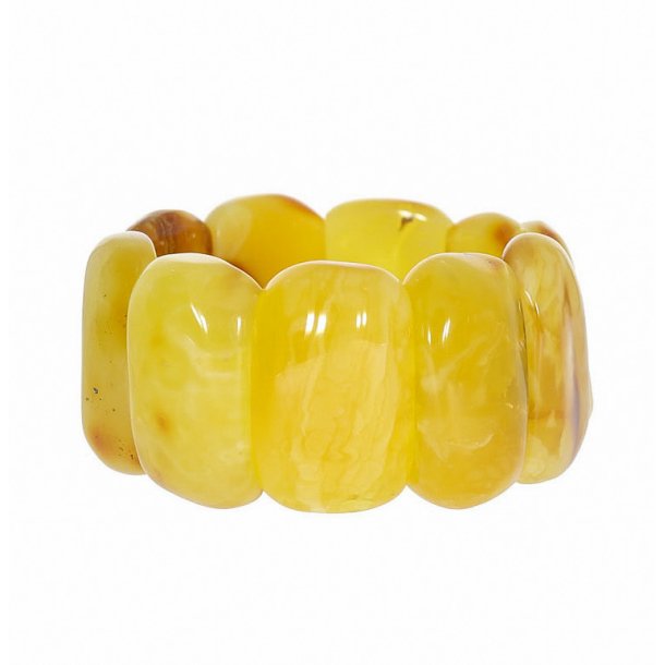 Atemberaubendes einzigartiges Nordsee Milchbernstein Armband aus poliertem Bernstein