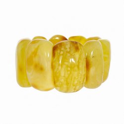 Atemberaubendes einzigartiges Nordsee Milchbernstein Armband aus poliertem Bernstein