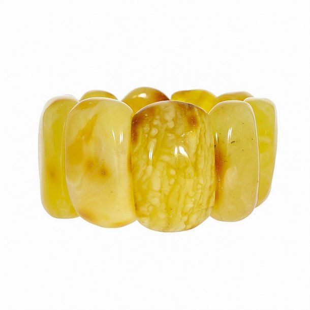 Atemberaubendes einzigartiges Nordsee Milchbernstein Armband aus poliertem Bernstein