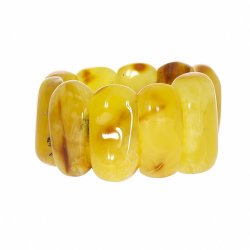 Atemberaubendes einzigartiges Nordsee Milchbernstein Armband aus poliertem Bernstein