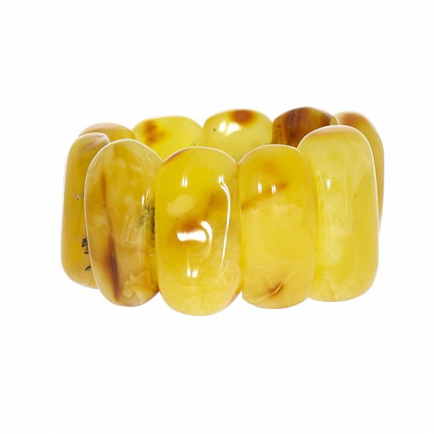 Atemberaubendes einzigartiges Nordsee Milchbernstein Armband aus poliertem Bernstein