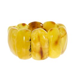 Atemberaubendes einzigartiges Nordsee Milchbernstein Armband aus poliertem Bernstein