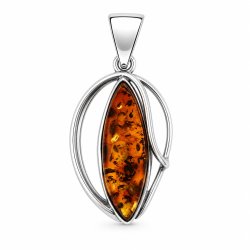 Unikt Rav Vedh�ng i 925 Sterling S�lv