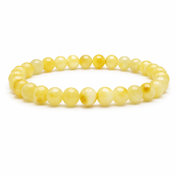 Helles Bernsteinarmband mit runden, polierten Bernsteinperlen � nat�rliches, elegantes Design