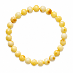 Helles Bernsteinarmband mit runden, polierten Bernsteinperlen � nat�rliches, elegantes Design