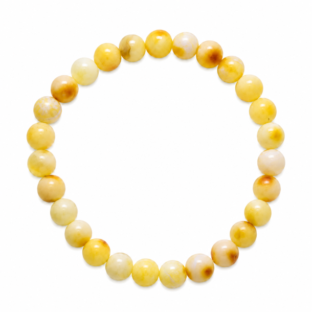 Helles Bernsteinarmband mit runden, polierten Bernsteinperlen � nat�rliches, elegantes Design