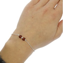 Elegant Slv Og Rav Armbnd 