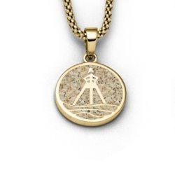 Ahoi "Lkken" Vedhnget med strand sand forgyldt slv