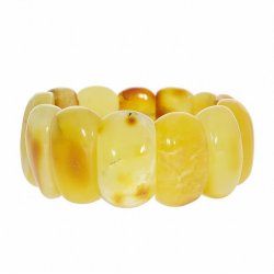 Atemberaubendes einzigartiges Nordsee Milchbernstein Armband aus poliertem Bernstein