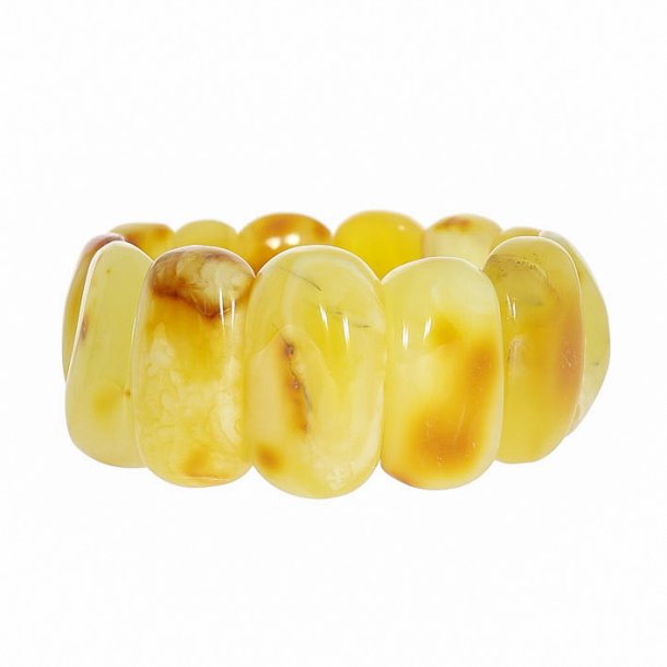 Atemberaubendes einzigartiges Nordsee Milchbernstein Armband aus poliertem Bernstein