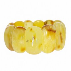 Atemberaubendes einzigartiges Nordsee Milchbernstein Armband aus poliertem Bernstein