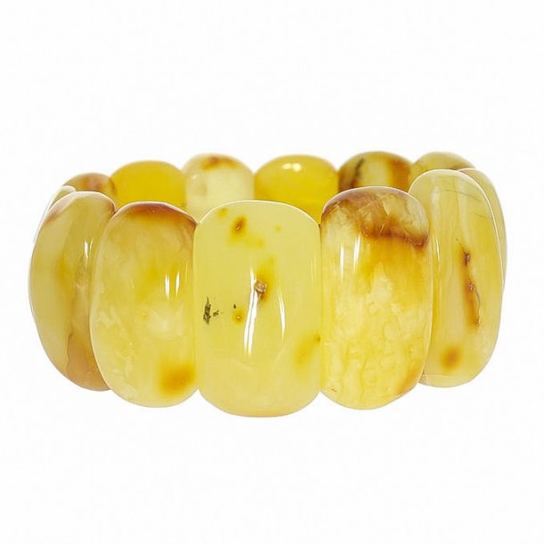 Atemberaubendes einzigartiges Nordsee Milchbernstein Armband aus poliertem Bernstein