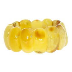 Atemberaubendes einzigartiges Nordsee Milchbernstein Armband aus poliertem Bernstein