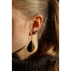 restikker af gte rav i grn rav og Sterling slv