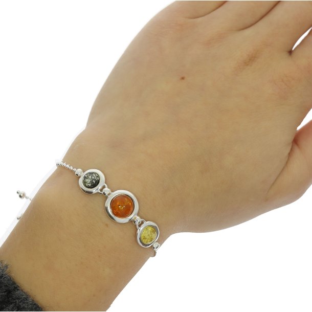 Justerbar Slv Og Rav Armbnd