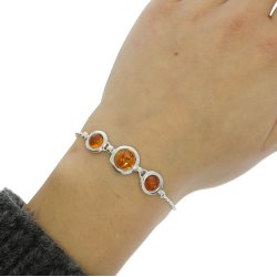 Sterling Slv Og Rav Armbnd