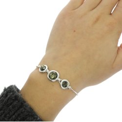 Slv Armbnd Med Grnt Rav