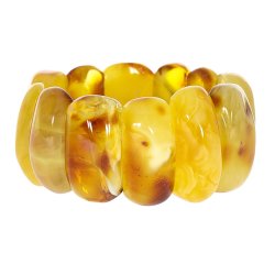 Wundersch�nes und einzigartiges Bernsteinarmband aus poliertem Nordsee Bernstein