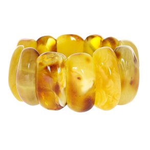 Fantastisk og helt unik Nords Mlkerav Armbnd Af poleret Rav