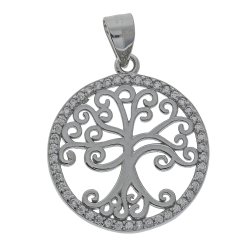 Baum des Lebens  Silber mit Zirkon Anh�nger
