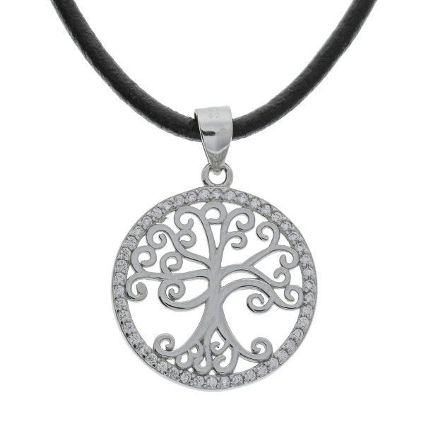 Baum des Lebens  Silber mit Zirkon Anh�nger
