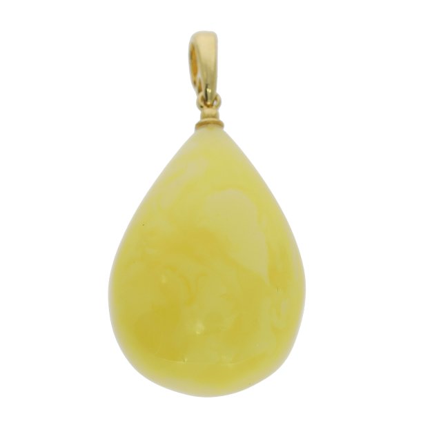 Tropfenf�rmiger Milchraben Anh�nger aus vergoldetem Silber
