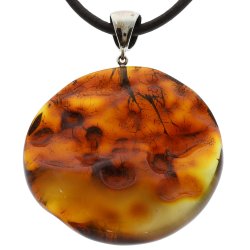 Runder extrem sch�ner und einzigartiger Nordsee Bernstein Anh�nger