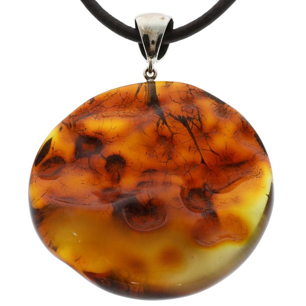 Runder extrem sch�ner und einzigartiger Nordsee Bernstein Anh�nger