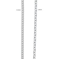 Panser Slvkde 45 cm tykkelse 0,6 / Silver Panser chain