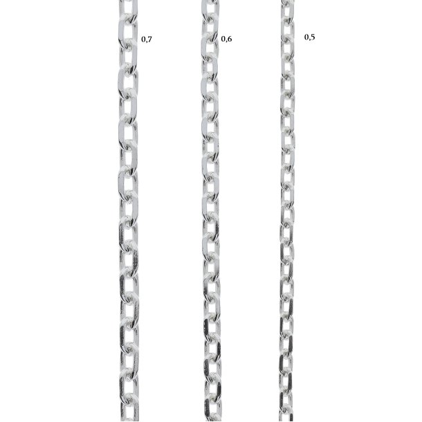Anker Slvkde 50 cm tykkelse 0,6 / Silver Anker Chain
