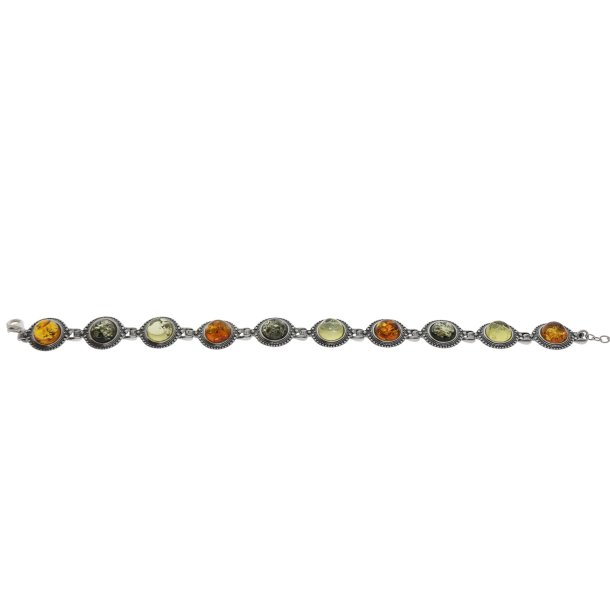 Mandala Armbnd I Slv Og Rav