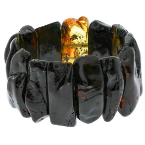 Wundersch�nes, absolut einzigartiges, gro�es, handgefertigtes Bernsteinarmband in den Farben Dunkelkirsche und Honig � Einzigartiges nordisches Design