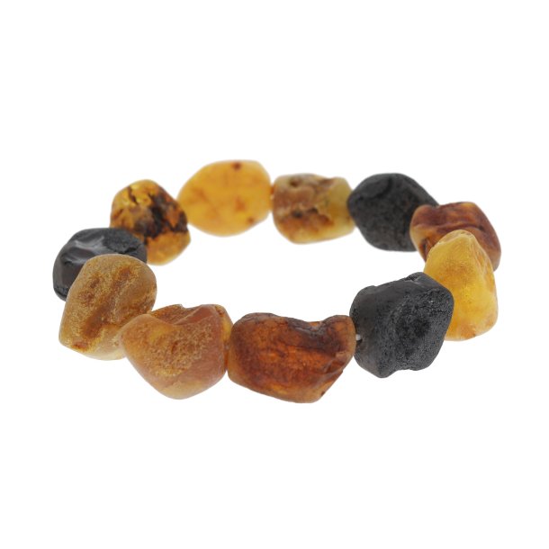 Naturformet Vesterhavs Ravarmb�nd / Bernsteinarmband in nat�rlicher Form aus Nordsee Bernstein