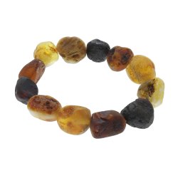 Naturformet Vesterhavs Ravarmb�nd / Bernsteinarmband in nat�rlicher Form aus Nordsee Bernstein