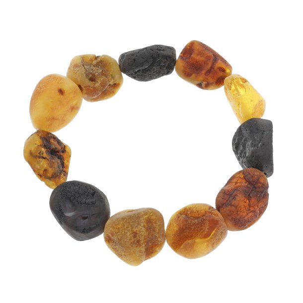 Naturformet Vesterhavs Ravarmb�nd / Bernsteinarmband in nat�rlicher Form aus Nordsee Bernstein