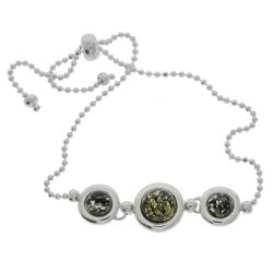  Slv Armbnd Med Grnt Rav