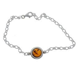 Elegant Slv Armbnd Med Et Rav Element