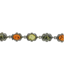 Vintage romersk stil gte rav-slvarmbnd  