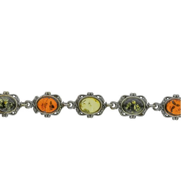 Vintage romersk stil gte rav-slvarmbnd  