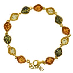Moderne Forgyldt trefarvet gte rav Armbnd i forskellige farver