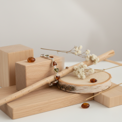 Herzf�rmiges Silberarmband mit Bernstein in verschiedenen Farben