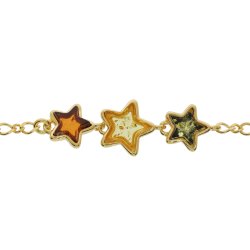 Stjerner fra Himlen - Fin Forgyldt Armbnd Med Rav Elementer