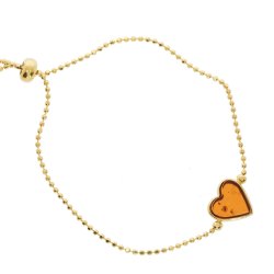 Krlighedshjerte - Fin Forgyldt Armbnd Med Rav Elementer