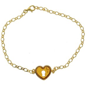 Ls op for gte krlighed - Fin Forgyldt Armbnd Med Rav Elementer