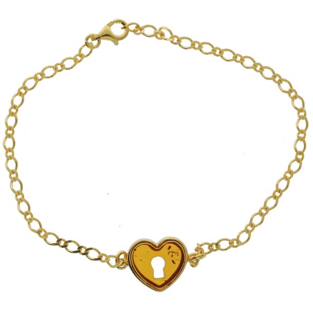 Ls op for gte krlighed - Fin Forgyldt Armbnd Med Rav Elementer