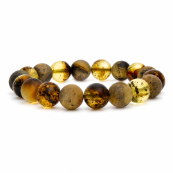 Einzigartiges Bernsteinarmband mit polierten und unpolierten Bernsteinperlen � nat�rlicher d�nischer Look