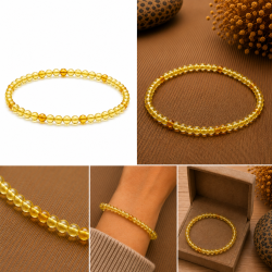 Elegantes Armband mit leuchtend gelben Bernsteinperlen � Echter Bernstein