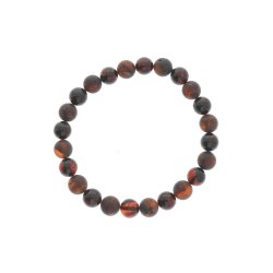 Armband aus dunklem Kirschbernstein mit runden Perlen � Echter Bernstein